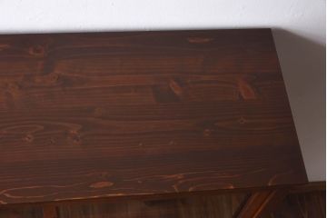 アンティーク家具　大正期　リメイク　古い木の味わいある質感が魅力の収納棚(戸棚、キャビネット、引き出し)(R-030356)