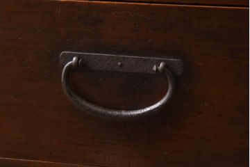 アンティーク家具　大正期　リメイク　古い木の味わいある質感が魅力の収納棚(戸棚、キャビネット、引き出し)(R-030356)