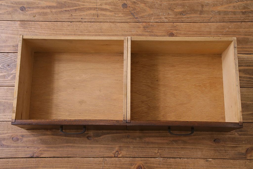 レトロ家具　昭和期　レトロなガラスが魅力のブックケース(本箱、キャビネット)(R-030357)