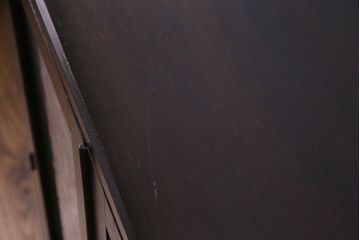 レトロ家具　昭和期　レトロなガラスが魅力のブックケース(本箱、キャビネット)(R-030357)