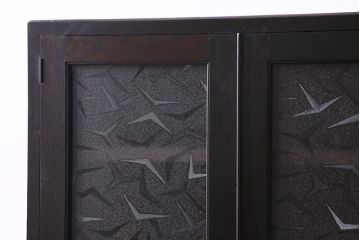 レトロ家具　昭和期　レトロなガラスが魅力のブックケース(本箱、キャビネット)(R-030357)