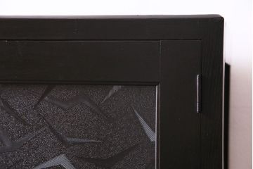 レトロ家具　昭和期　レトロなガラスが魅力のブックケース(本箱、キャビネット)(R-030357)