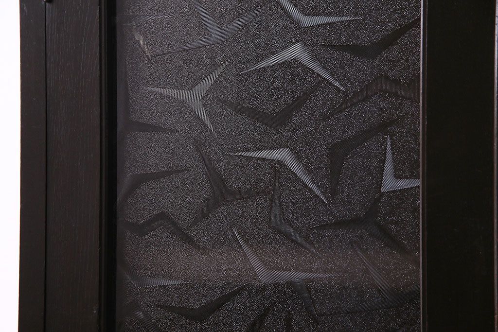 レトロ家具　昭和期　レトロなガラスが魅力のブックケース(本箱、キャビネット)(R-030357)