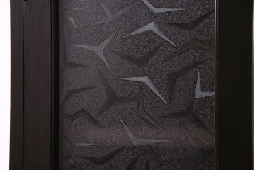 レトロ家具　昭和期　レトロなガラスが魅力のブックケース(本箱、キャビネット)(R-030357)