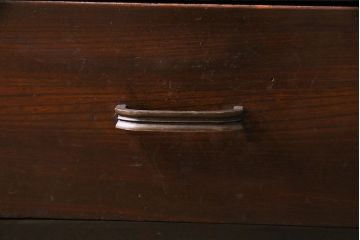 レトロ家具　昭和期　レトロなガラスが魅力のブックケース(本箱、キャビネット)(R-030357)