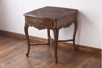 アンティーク雑貨　中古　DREXEL HERITAGE(ドレクセルヘリテイジ)　old continent(オールドコンチネント)　ランプテーブル(サイドテーブル)(定価約41万8千円)(R-030360)