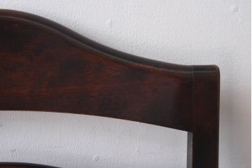中古　北海道民芸家具　HM645　ゆったりとした座り心地のラダーバックチェア(ダイニングチェア、椅子)(2)(R-030363)