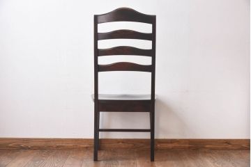 中古　北海道民芸家具　HM645　ゆったりとした座り心地のラダーバックチェア(ダイニングチェア、椅子)(2)(R-030363)