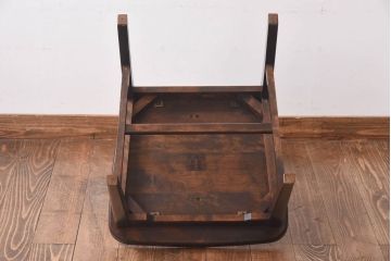 中古　北海道民芸家具　HM645　ゆったりとした座り心地のラダーバックチェア(ダイニングチェア、椅子)(2)(R-030363)