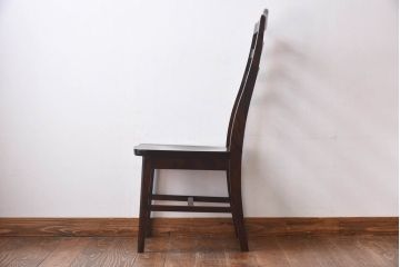 中古　北海道民芸家具　HM645　すっきりとしたデザインのラダーバックチェア(ダイニングチェア、椅子)(1)(R-030366)