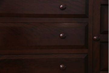 中古　松本民芸家具　リメイク　落ち着いた雰囲気が上品な脚付きローチェスト(引き出し、リビングボード)(R-030368)