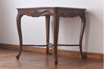 中古　DREXEL HERITAGE(ドレクセルヘリテイジ)　old continent(オールドコンチネント)　高級感漂うサイドテーブル(ランプテーブル)(定価約37万円)(R-030370)