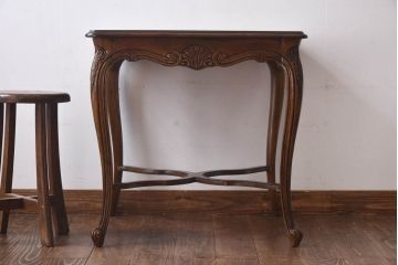 中古　DREXEL HERITAGE(ドレクセルヘリテイジ)　old continent(オールドコンチネント)　高級感漂うサイドテーブル(ランプテーブル)(定価約37万円)(R-030370)