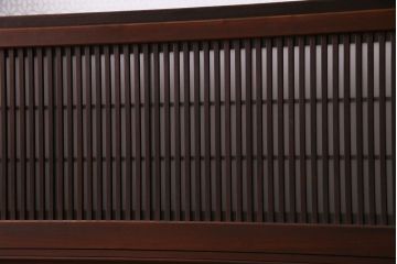 昭和レトロ　板ガラス裏障子留め　花模様ガラス　レトロスタイルの演出におすすめの格子ガラス戸2枚セット(引き戸、ガラス帯戸)(R-030371)