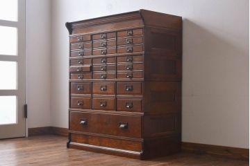 アンティーク家具　イギリスアンティーク　オーク材　作りの良い最高級スタッキングチェスト(引き出し)(R-030372)