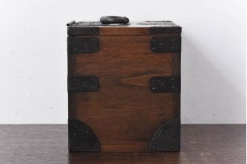 アンティーク雑貨　和製アンティーク　桐材　味わいのある柔らかな風合いが魅力的な硯箱(小引き出し)(R-030380)