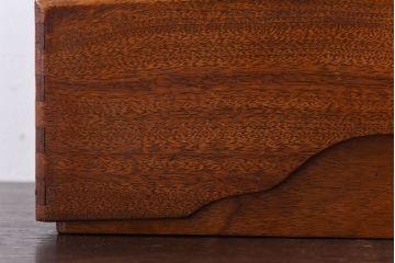 アンティーク雑貨　昭和初期　クスノキ材　光沢のある木肌が美しい文箱(木箱、収納箱)(R-030381)