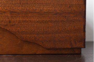 アンティーク雑貨　昭和初期　クスノキ材　光沢のある木肌が美しい文箱(木箱、収納箱)(R-030381)