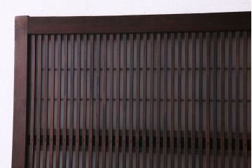 昭和レトロ　板ガラス裏障子留め　細かな桟が繊細な雰囲気漂う格子ガラス戸2枚セット(引き戸、ガラス帯戸)(R-030382)