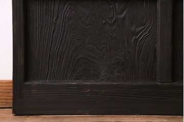 大正ロマン　ペイント　色ガラス シックな雰囲気漂うガラス戸2枚セット(引き戸)(R-030383)