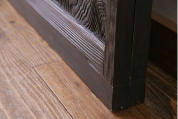 大正ロマン　ペイント　色ガラス シックな雰囲気漂うガラス戸2枚セット(引き戸)(R-030383)