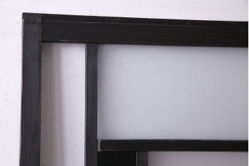 大正ロマン　ペイント　色ガラス シックな雰囲気漂うガラス戸2枚セット(引き戸)(R-030383)