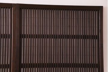 昭和初期　裏障子付き　和の繊細な雰囲気が漂う帯格子戸4枚セット(引き戸、ガラス戸)(R-030387)