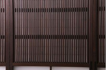 昭和初期　裏障子付き　和の繊細な雰囲気が漂う帯格子戸4枚セット(引き戸、ガラス戸)(R-030387)