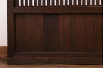 昭和初期　裏障子付き　和の繊細な雰囲気が漂う帯格子戸4枚セット(引き戸、ガラス戸)(R-030387)