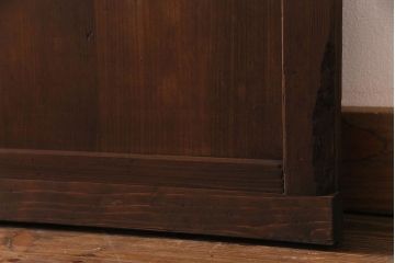 昭和初期　裏障子付き　和の繊細な雰囲気が漂う帯格子戸4枚セット(引き戸、ガラス戸)(R-030387)