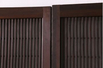 昭和初期　板ガラス裏障子留め　オリジナルガラス　市松模様のガラスがモダンな印象のガラス帯戸4枚セット(ガラス戸、引き戸、帯戸)(R-030389)