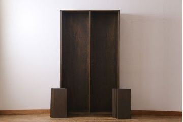 ヴィンテージ家具　ビンテージ 永田良介商店 深い色合いが上品な特注品のブックケース(オープンラック、飾り棚、収納棚)(2)(R-030395)