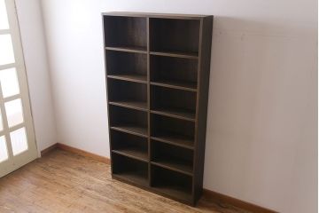 ヴィンテージ家具　ビンテージ 永田良介商店 深い色合いが上品な特注品のブックケース(オープンラック、飾り棚、収納棚)(2)(R-030395)