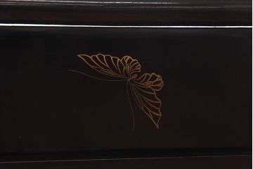アンティーク雑貨　昭和初期　植物と蝶の絵があしらわれた二つ折り衣桁(着物掛け)(R-030401)