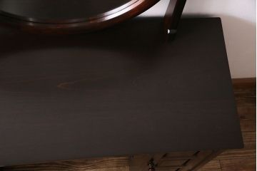 中古美品　松本民芸家具　丸型一面鏡ドレッサー・南京小椅子セット(定価合わせて約45万円)(R-030415)