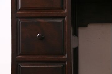 中古美品　松本民芸家具　丸型一面鏡ドレッサー・南京小椅子セット(定価合わせて約45万円)(R-030415)