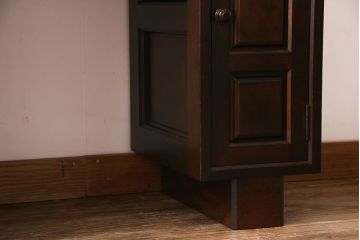 中古美品　松本民芸家具　丸型一面鏡ドレッサー・南京小椅子セット(定価合わせて約45万円)(R-030415)