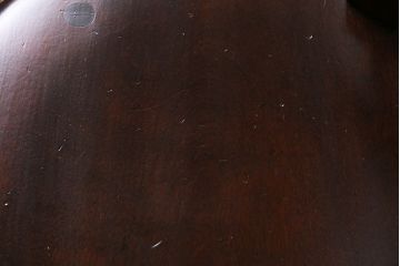 中古美品　松本民芸家具　丸型一面鏡ドレッサー・南京小椅子セット(定価合わせて約45万円)(R-030415)