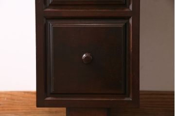 中古美品　松本民芸家具　丸型一面鏡ドレッサー・南京小椅子セット(定価合わせて約45万円)(R-030415)