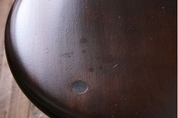 中古美品　松本民芸家具　丸型一面鏡ドレッサー・南京小椅子セット(定価合わせて約45万円)(R-030415)