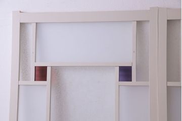 ラフジュ工房オリジナル　優しげで愛らしいカラーの引き戸(建具、ガラス戸)2枚セット
