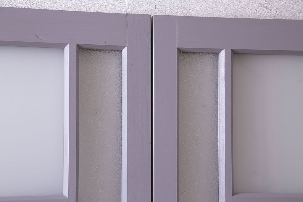 ペイント建具　色ガラス　淡いカラーに色ガラスが映えるガラス戸4枚セット(引き戸、建具)(R-030419)