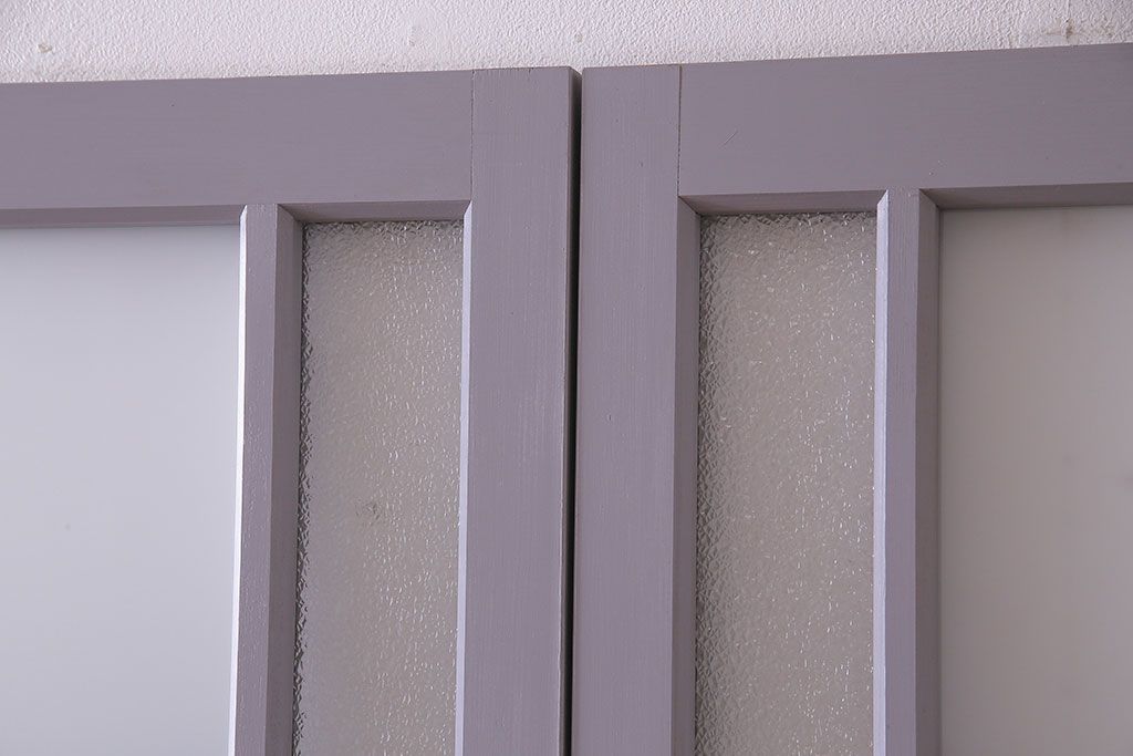 ペイント建具　色ガラス　淡いカラーに色ガラスが映えるガラス戸4枚セット(引き戸、建具)(R-030419)