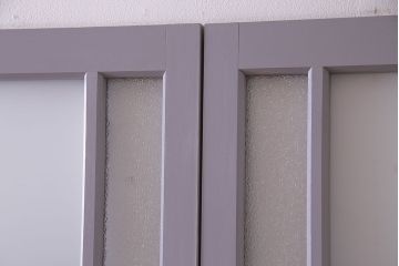 ペイント建具　色ガラス　淡いカラーに色ガラスが映えるガラス戸4枚セット(引き戸、建具)(R-030419)