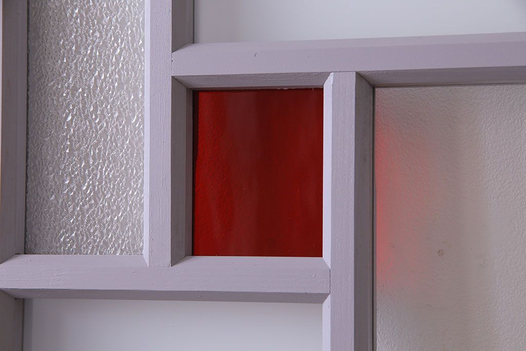 ペイント建具　色ガラス　淡いカラーに色ガラスが映えるガラス戸4枚セット(引き戸、建具)(R-030419)