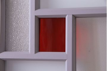 ペイント建具　色ガラス　淡いカラーに色ガラスが映えるガラス戸4枚セット(引き戸、建具)(R-030419)