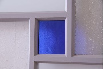 ペイント建具　色ガラス　淡いカラーに色ガラスが映えるガラス戸4枚セット(引き戸、建具)(R-030419)