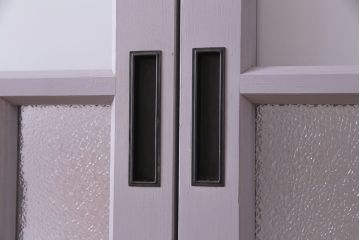 ペイント建具　色ガラス　淡いカラーに色ガラスが映えるガラス戸4枚セット(引き戸、建具)(R-030419)