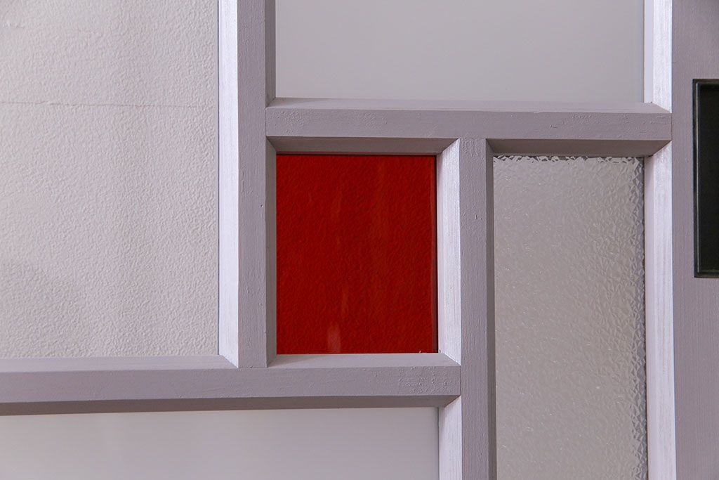 ペイント建具　色ガラス　淡いカラーに色ガラスが映えるガラス戸4枚セット(引き戸、建具)(R-030419)