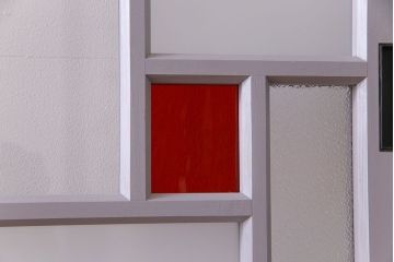 ペイント建具　色ガラス　淡いカラーに色ガラスが映えるガラス戸4枚セット(引き戸、建具)(R-030419)